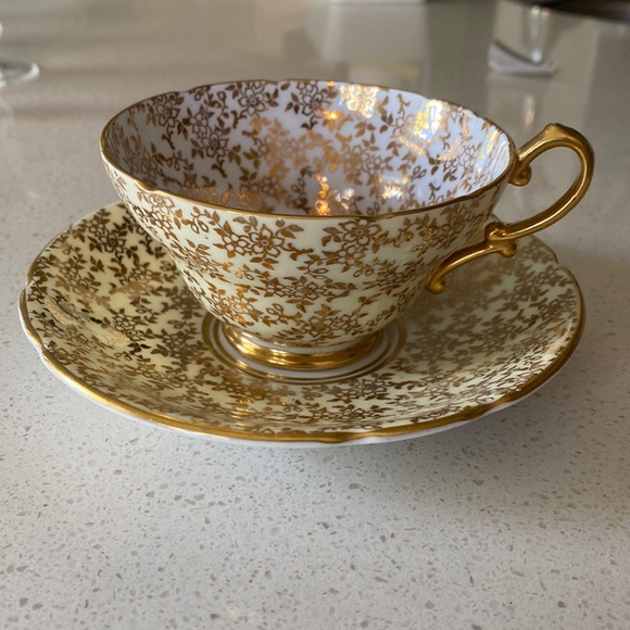 Stanley Dining Stanley Fine Bone China Tea Cup Saucer Gold Yellow